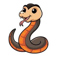 mignonne d'or couronné serpent dessin animé vecteur