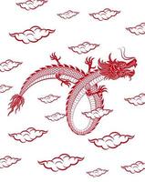 traditionnel rouge chinois dragon vecteur