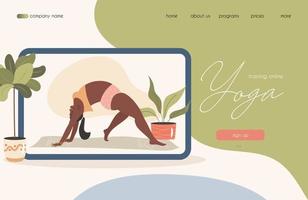 atterrissage page concept pour en ligne yoga Des classes. vecteur illustration