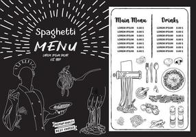 spaghettis italiens. conception de menus alimentaires. vecteur