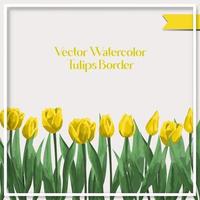 vecteur aquarelle tulipes frontière collection