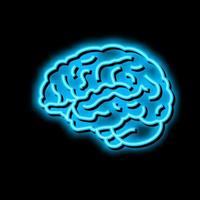cerveau anatomie organe néon lueur icône illustration vecteur