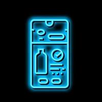 commande l'eau en ligne téléphone intelligent application néon lueur icône illustration vecteur