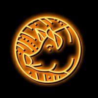 porc chinois horoscope animal néon lueur icône illustration vecteur