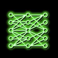 multicouche neural réseau néon lueur icône illustration vecteur