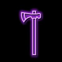 tomahawk arme néon lueur icône illustration vecteur