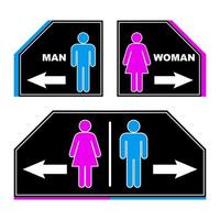 ensemble toilette signe salle de repos Publique signe symbole homme femme toilettes Facile minimaliste conception illustration vecteur