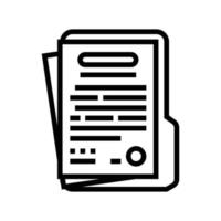 termes état papier document ligne icône vecteur illustration
