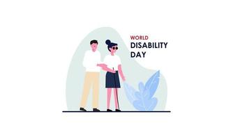 plat conception international journée de gens avec invalidité illustration vecteur