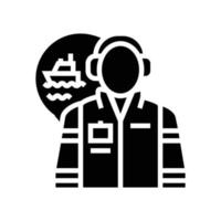 Marin ingénieur ouvrier glyphe icône vecteur illustration