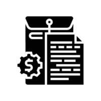 affaires document papier glyphe icône vecteur illustration