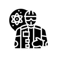 nucléaire ingénieur ouvrier glyphe icône vecteur illustration