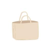 sac fourre-tout en toile. shopper éco en tissu. illustration de dessin animé plat. sac réutilisable pour l'épicerie vecteur