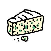 gorgonzola fromage nourriture tranche Couleur icône vecteur illustration
