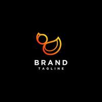 canard logo conception dans Facile contour lignes. moderne Orange canard logo conception sur noir Contexte. vecteur