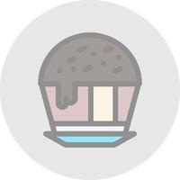 conception d'icône de vecteur de cupcake au chocolat
