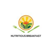 nutritif petit déjeuner logo dessins modèle, en bonne santé logo inspirations vecteur