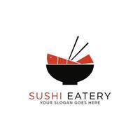 Sushi restaurant logo conception, japonais restaurant logos ensemble vecteur illustration