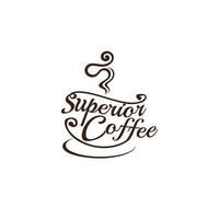 supérieur café magasin logo modèle, ligne art logo entreprise vecteur