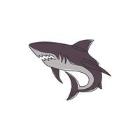 un seul dessin au trait du souverain de la mer, requin pour l'identité du logo de l'entreprise. concept de poisson de mer dangereux pour la mascotte de l'organisation de la paix de la nature océanique. ligne continue dessiner illustration vectorielle de conception vecteur
