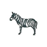 dessin au trait continu unique de l'identité élégante du logo de l'entreprise zebra. cheval avec des rayures concept animal mammifère pour la mascotte du zoo safari du parc national. illustration de conception graphique à la mode vecteur