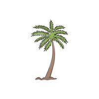 un dessin au trait continu de cocos nucifera. concept de cocotier décoratif pour le logo de l'entreprise de plantation et l'impression d'affiches de décoration murale d'art à la maison. illustration vectorielle à la mode pour le dessin d'une seule ligne vecteur