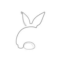 lapin, retour voir. continu un ligne dessin style. Pâques lapin dans Facile minimaliste style. vecteur illustration