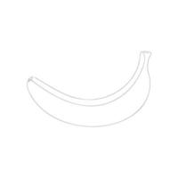 banane tiré dans un ligne isolé sur blanc vecteur