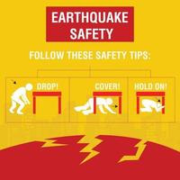 Comment à survivre de tremblement de terre infographie, vecteur