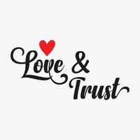 l'amour et confiance l'amour mariage phrase vecteur illustration