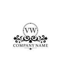 lettre vw floral logo conception. logo pour femmes beauté salon massage cosmétique ou spa marque vecteur