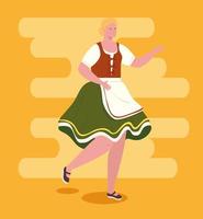 Femme allemande en vêtements traditionnels pour la célébration de l'Oktoberfest vecteur