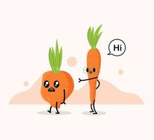 carottes de caractère mignon vecteur