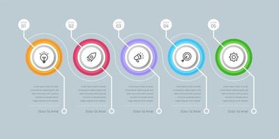 modèle de conception infographique de vecteur avec flux de travail en 6 étapes