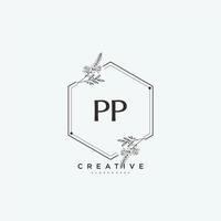 pp beauté vecteur initiale logo art, écriture logo de initiale signature, mariage, mode, bijoux, boutique, floral et botanique avec Créatif modèle pour tout entreprise ou entreprise.