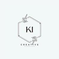 ki beauté vecteur initiale logo art, écriture logo de initiale signature, mariage, mode, bijoux, boutique, floral et botanique avec Créatif modèle pour tout entreprise ou entreprise.