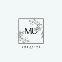 mu beauté vecteur initiale logo art, écriture logo de initiale signature, mariage, mode, bijoux, boutique, floral et botanique avec Créatif modèle pour tout entreprise ou entreprise.