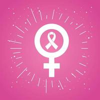 ruban rose en symbole féminin de genre, mois mondial de sensibilisation au cancer du sein vecteur