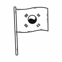 drapeau de Sud Corée. vecteur griffonnage illustration. Etat symbole. pays.