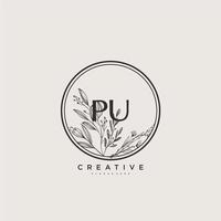 pu beauté vecteur initiale logo art, écriture logo de initiale signature, mariage, mode, bijoux, boutique, floral et botanique avec Créatif modèle pour tout entreprise ou entreprise.