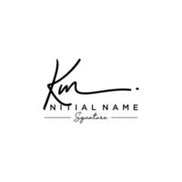 lettre km signature logo template vecteur