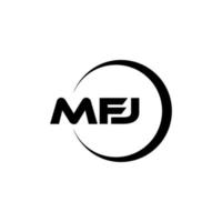 création de logo de lettre mfj en illustration. logo vectoriel, dessins de calligraphie pour logo, affiche, invitation, etc. vecteur