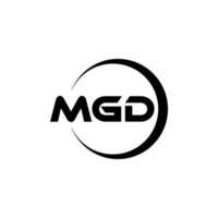 création de logo de lettre mgd dans l'illustration. logo vectoriel, dessins de calligraphie pour logo, affiche, invitation, etc. vecteur