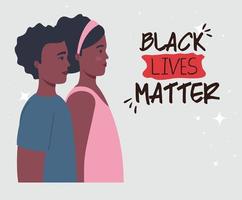 les vies noires comptent bannière avec les jeunes, arrêter le concept de racisme vecteur