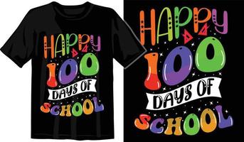 100e jours d'école, conception de t-shirt des cent jours, t-shirt de célébration des 100e jours vecteur