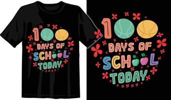 100e jours d'école, conception de t-shirt des cent jours, t-shirt de célébration des 100e jours vecteur