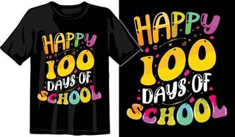 100e jours d'école, conception de t-shirt des cent jours, t-shirt de célébration des 100e jours vecteur