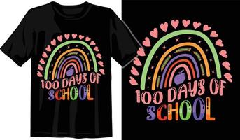 100e jours d'école, conception de t-shirt des cent jours, t-shirt de célébration des 100e jours vecteur