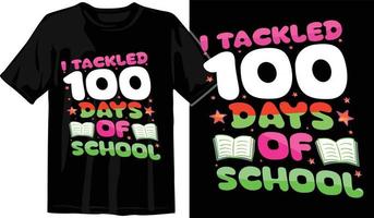 100e jours d'école, conception de t-shirt des cent jours, t-shirt de célébration des 100e jours vecteur