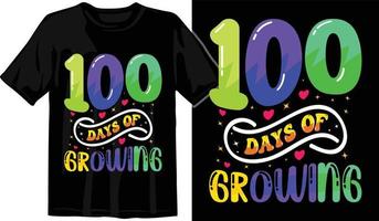 100e jours d'école, conception de t-shirt des cent jours, t-shirt de célébration des 100e jours vecteur